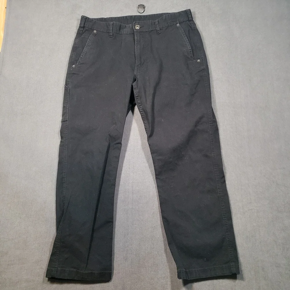 Eddie Bauer Canvas‎ Utility Pant Mens 36x29 Black Workwear Stretch Cotton